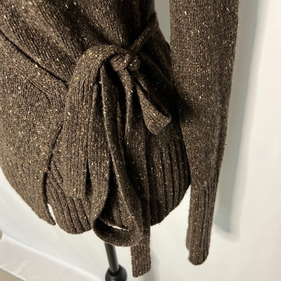 Vince 100% Cashmere Hoodie Sweater Wrap - Brown Sz Small - Picture 7 of 11